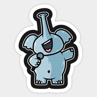 Elephant Sing Karaoke Kids Kawaii Neko Anime print Sticker